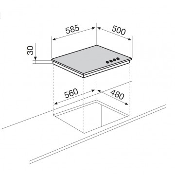 Glemgas GT D 64TH IX (LPG) Εστία Υγραερίου Αυτόνομη Inox 56x48εκ.